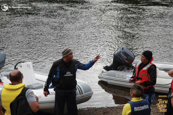 TWoA Waka Ama manager and Hauora kaiarahi Brendon Morgan helped manage the operation. He and his team were on the inflatable waka to support their peers. “This is a way we can hit all the tanga. We have all these values and we’re actually practicing them.”