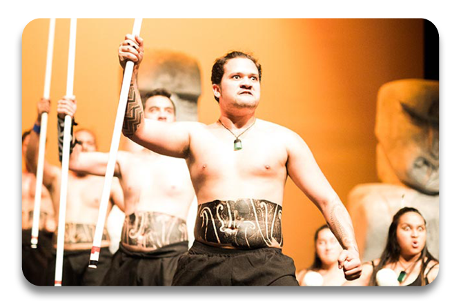 Maori performing arts course. Kapa Haka on stage