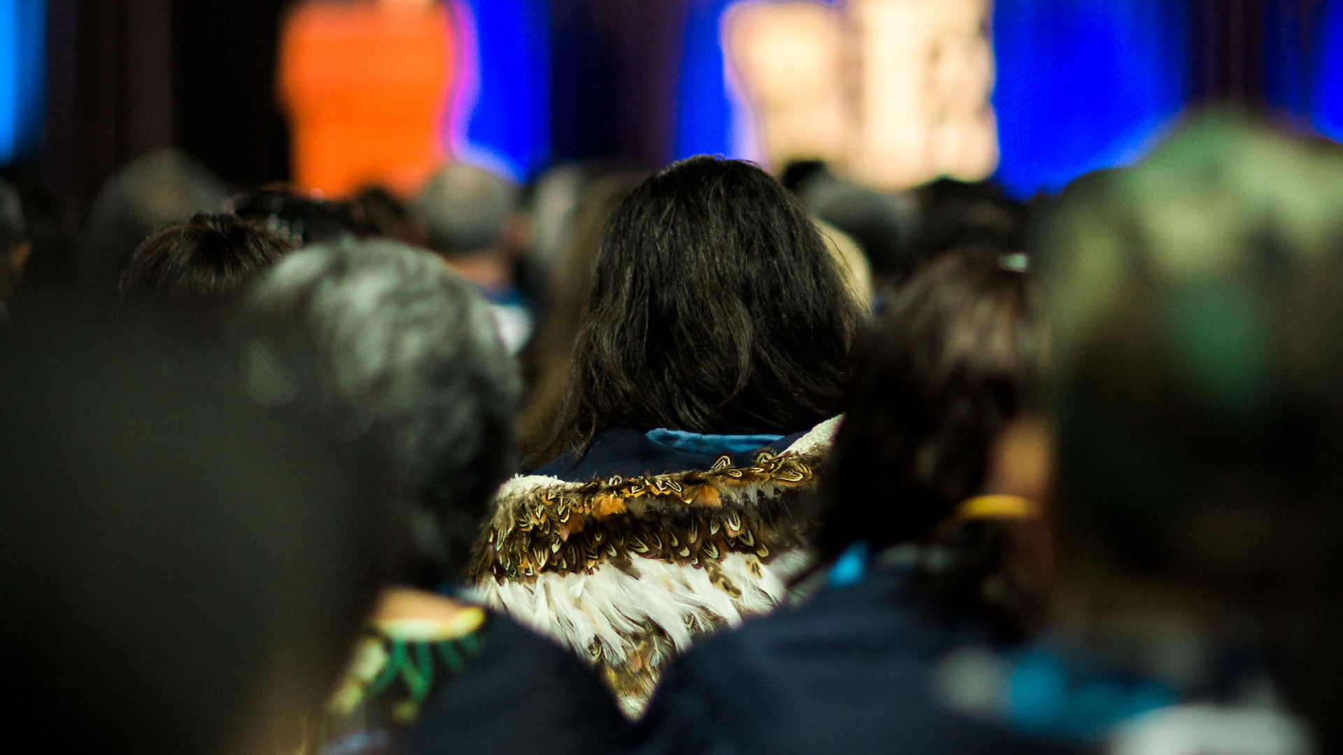 A view of the audience watching the graduation awards stage