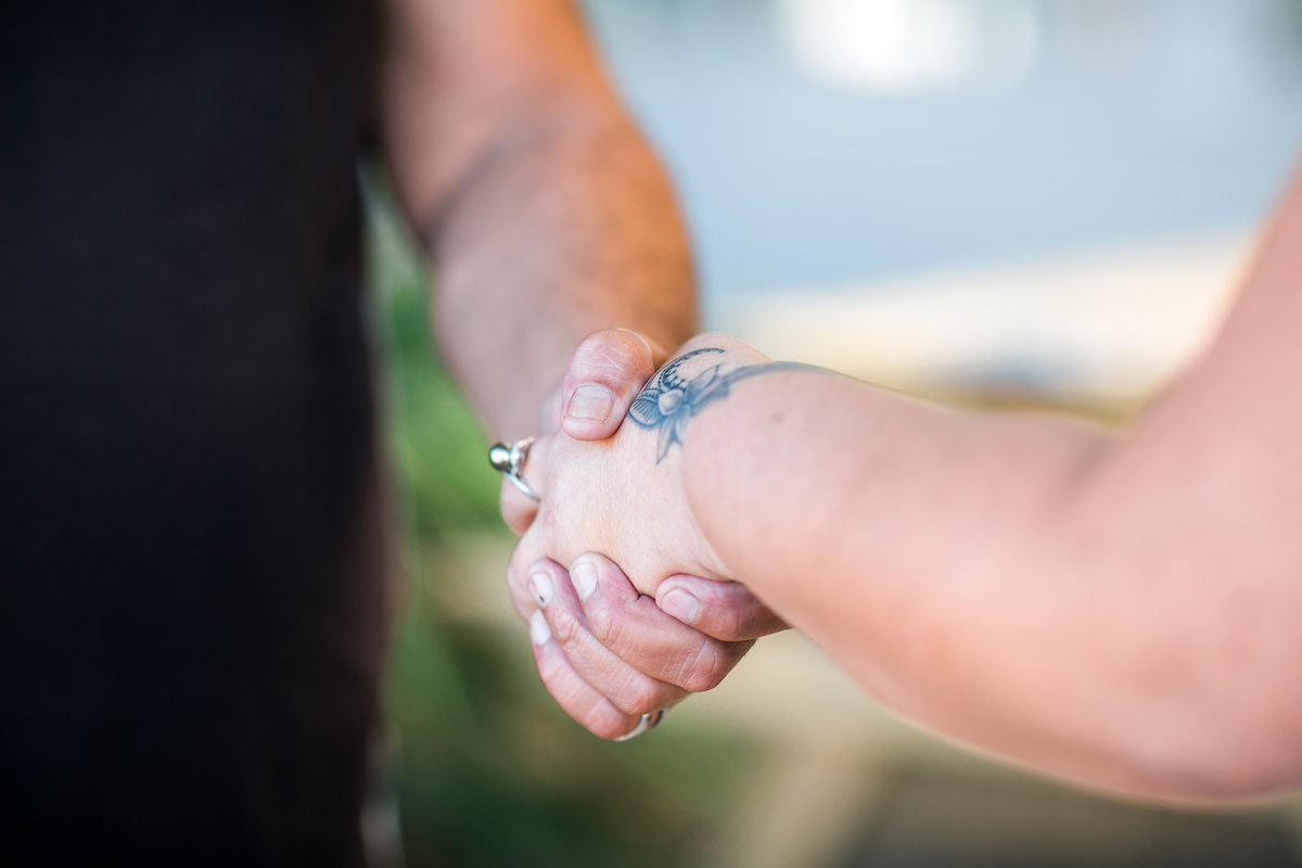 Two people shaking hands