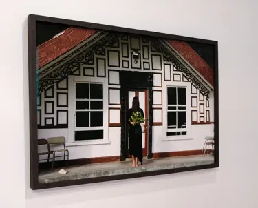 Artist: Tia Ranginui. Iwi: Ngati Hine Oneone. Artwork: The intellectual 'DEATH' of a savage mind 2015. Material: Achival pigment ink on Hahnemuhle Photo Rag- Framed 